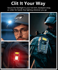 Portable Mini Pocket LED Flashlight Magnetic USB Rechargeable Torch Work Light(Must Provide A Hazardous Materials Shipping Label For Self-pickup