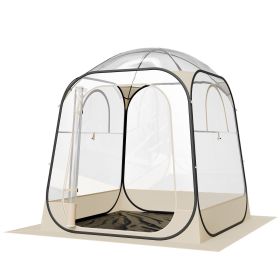 Pop up Sports Tent, 63x63 in Clear Bubble Tent for 2-4 Persons, Waterproof Outdoor Pod with Floor Mat & Top Cover