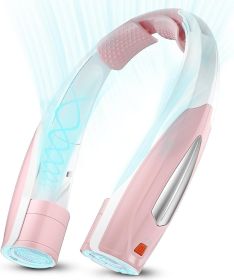 Neck Fan, 6 Speeds Adjustable Portable Personal Fan Rechargeable, Faster Cooling Wearable Fan, Ultra Quiet for Home, Office, Travel, Outdoor (Color: Pink)